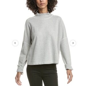 Michael Stars Mila Mock‎ Neck Sweatshirt Gray XS Made in USA $128
